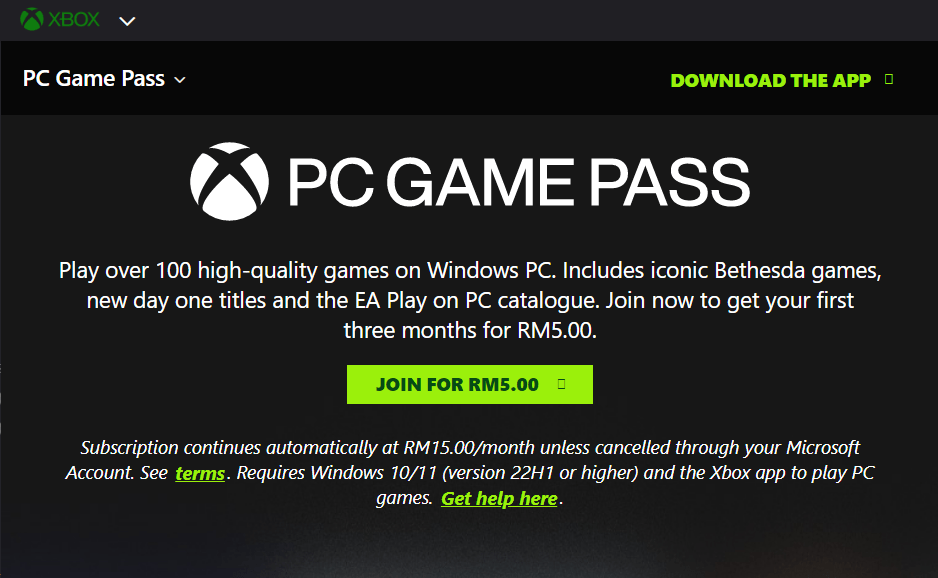 Xbox PC Game Pass Malaysia