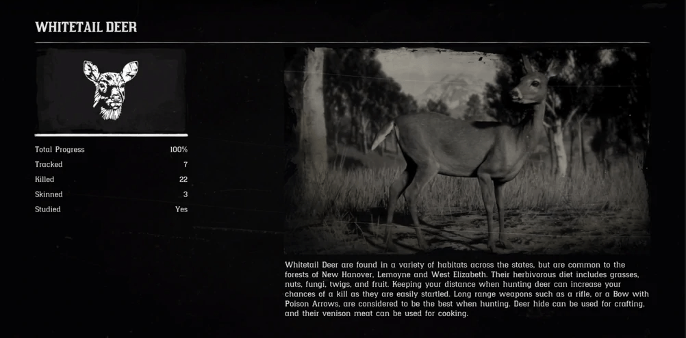 deer rdr2 compendium