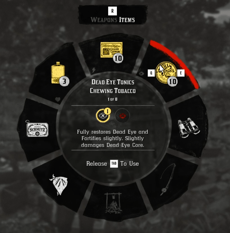 Stock up on items in RDR2.