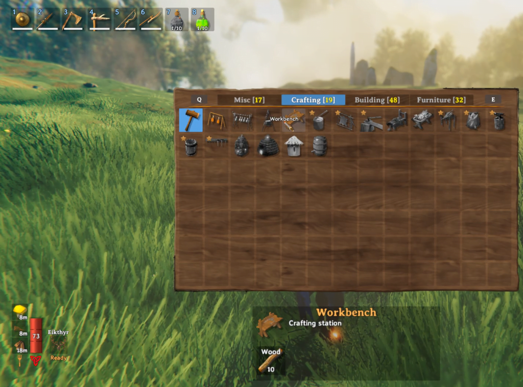 Build workbench in Valheim